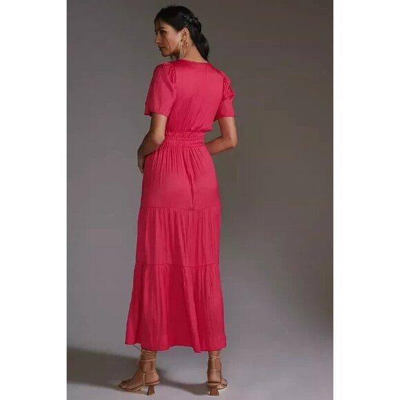 NWT by Anthropologie The Somerset Maxi in Pink Lumensilk Edition Dress M - Picture 9 of 9